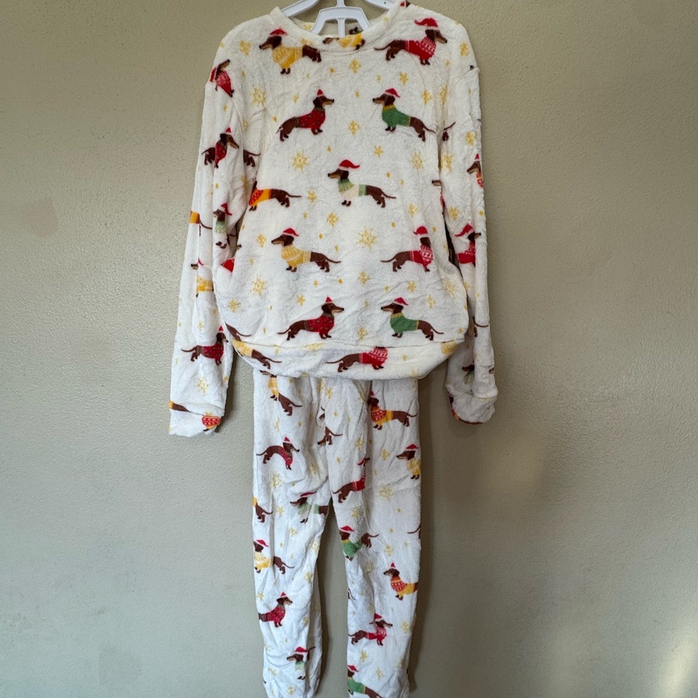 Ultra Plush Dachshund Doxie Christmas Pajama Set XS